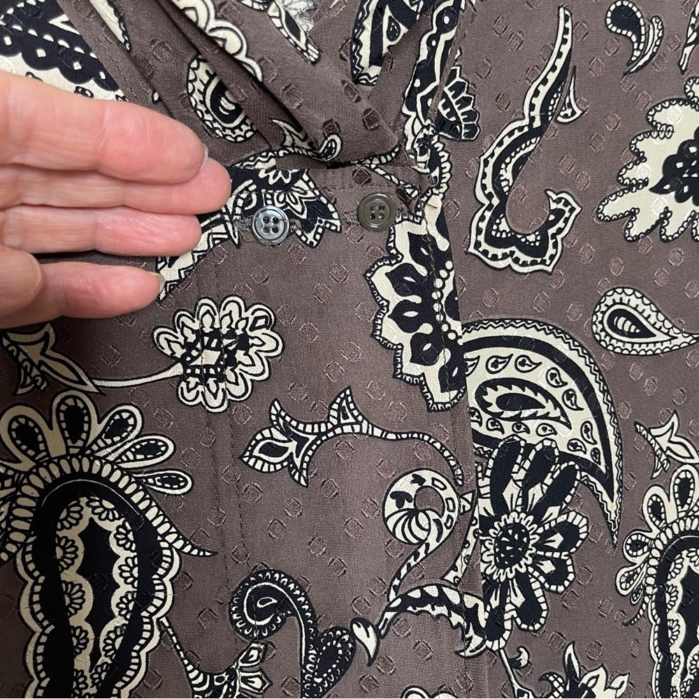 VTG Burberrys Regular Fit Paisley Silk Shirt Y2K quiet luxury - Picture 3 of 10